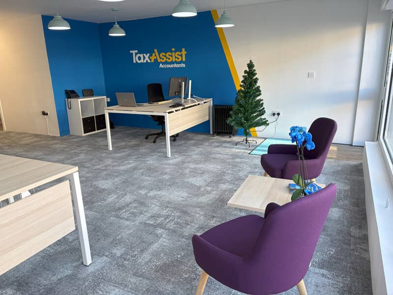 An image of the TaxAssist office space for a location showing consistent branding.